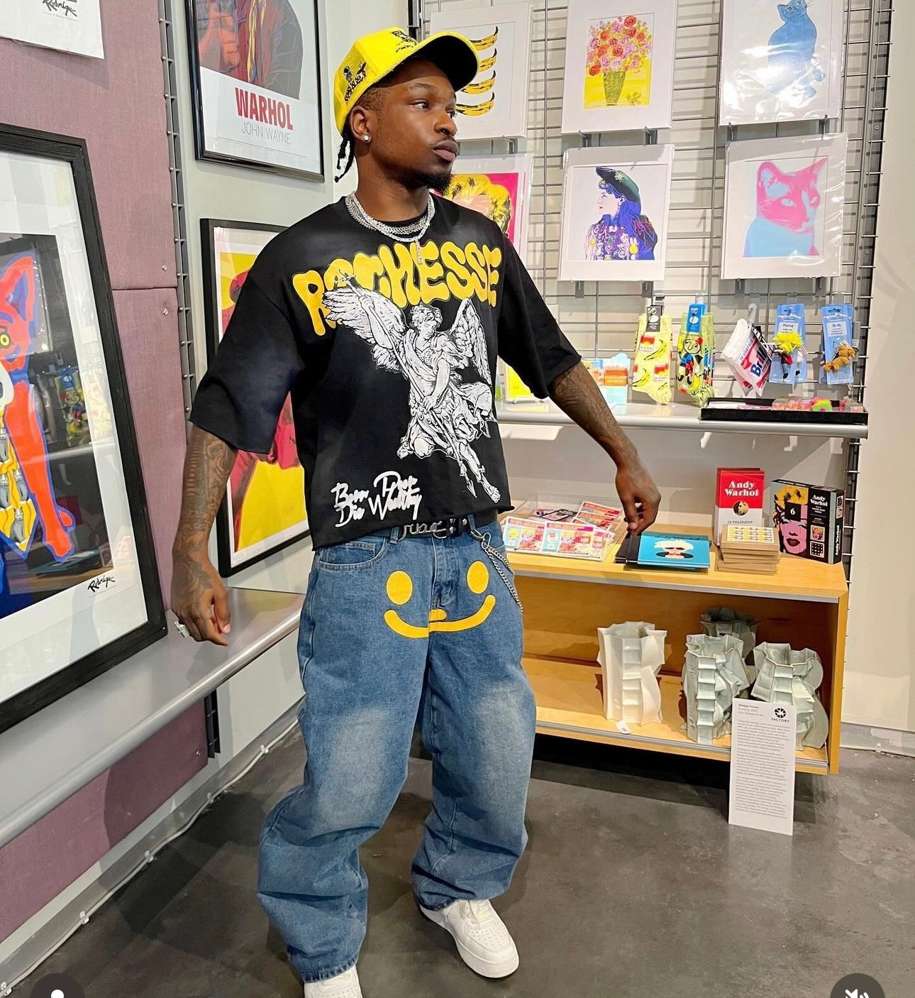 Black/Yellow Angel Tee