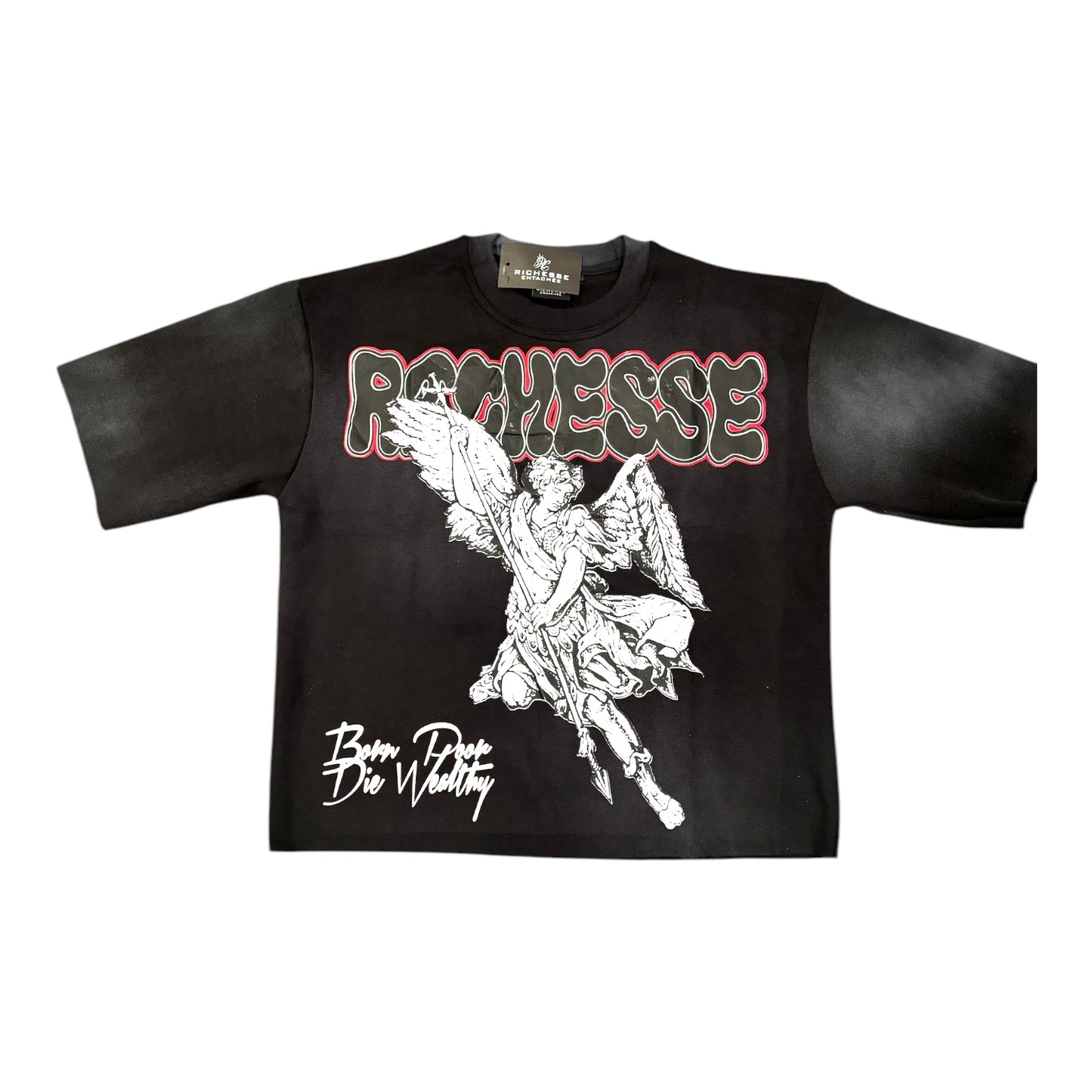 Black/red Angel Crop Tee