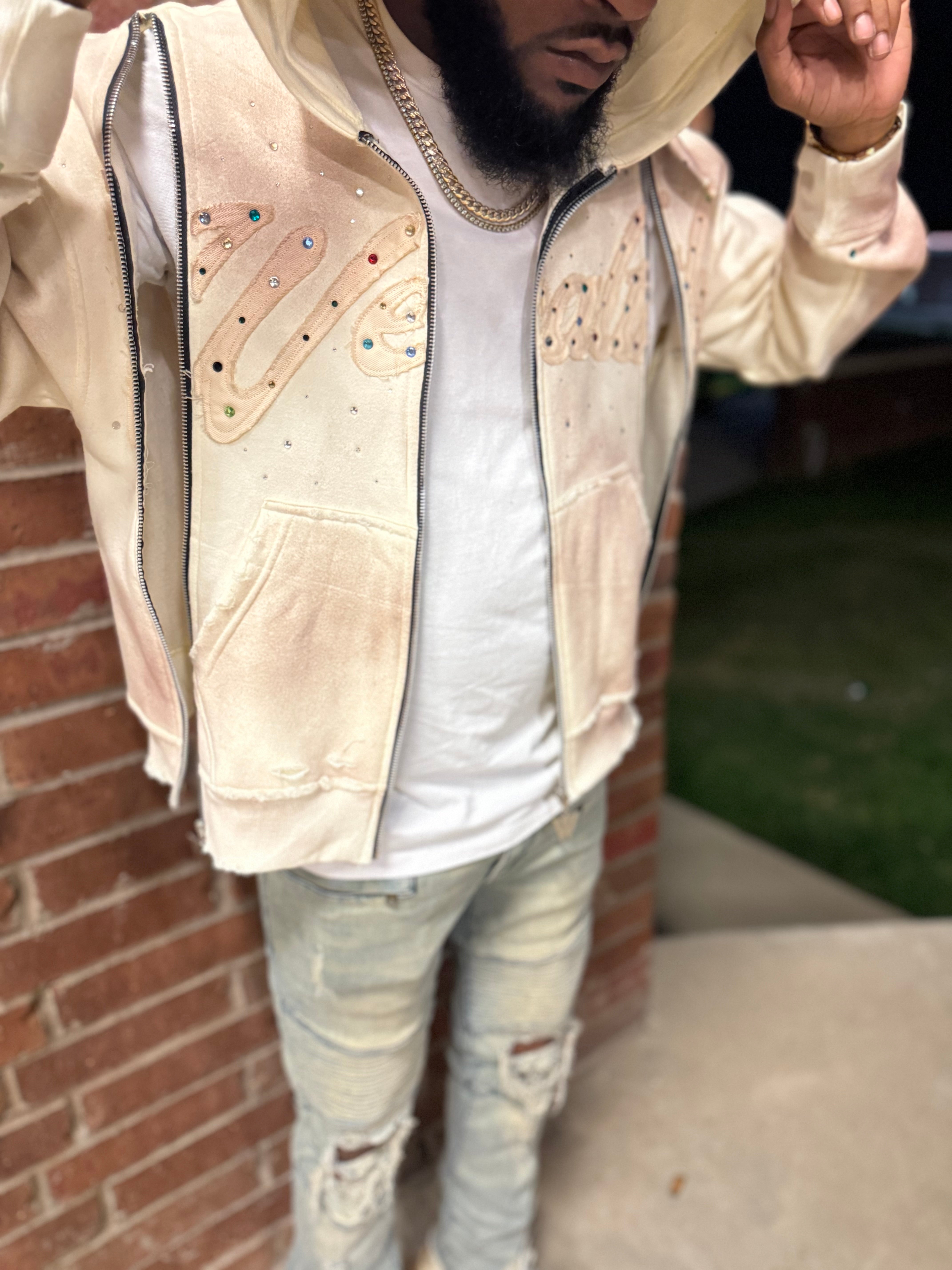 Cream Wealth Gemstone Hoodie