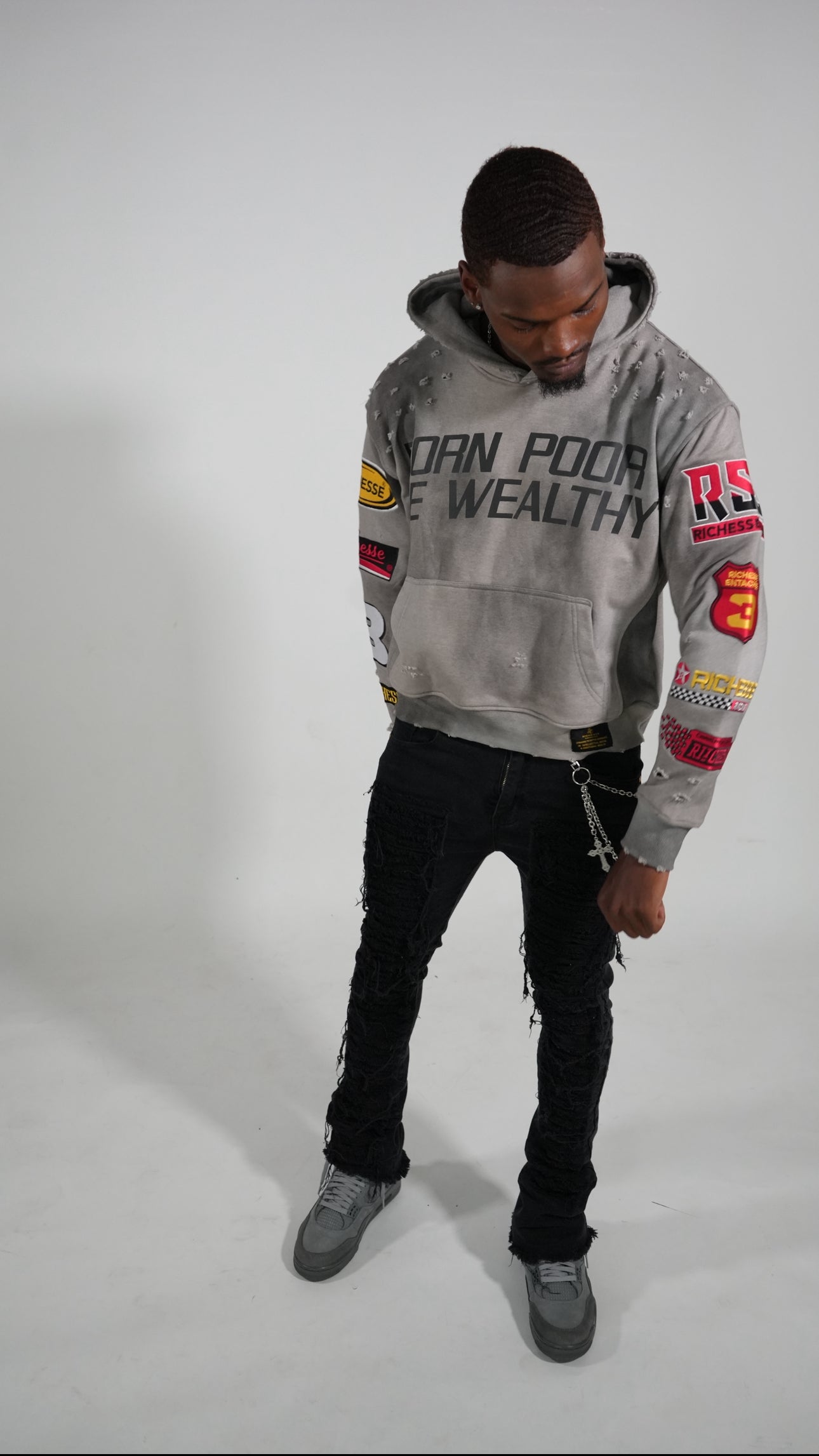 Grey Racer Hoodie