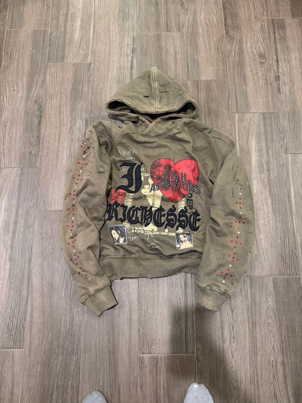 I ❤️ Richesse Hoodie Olive