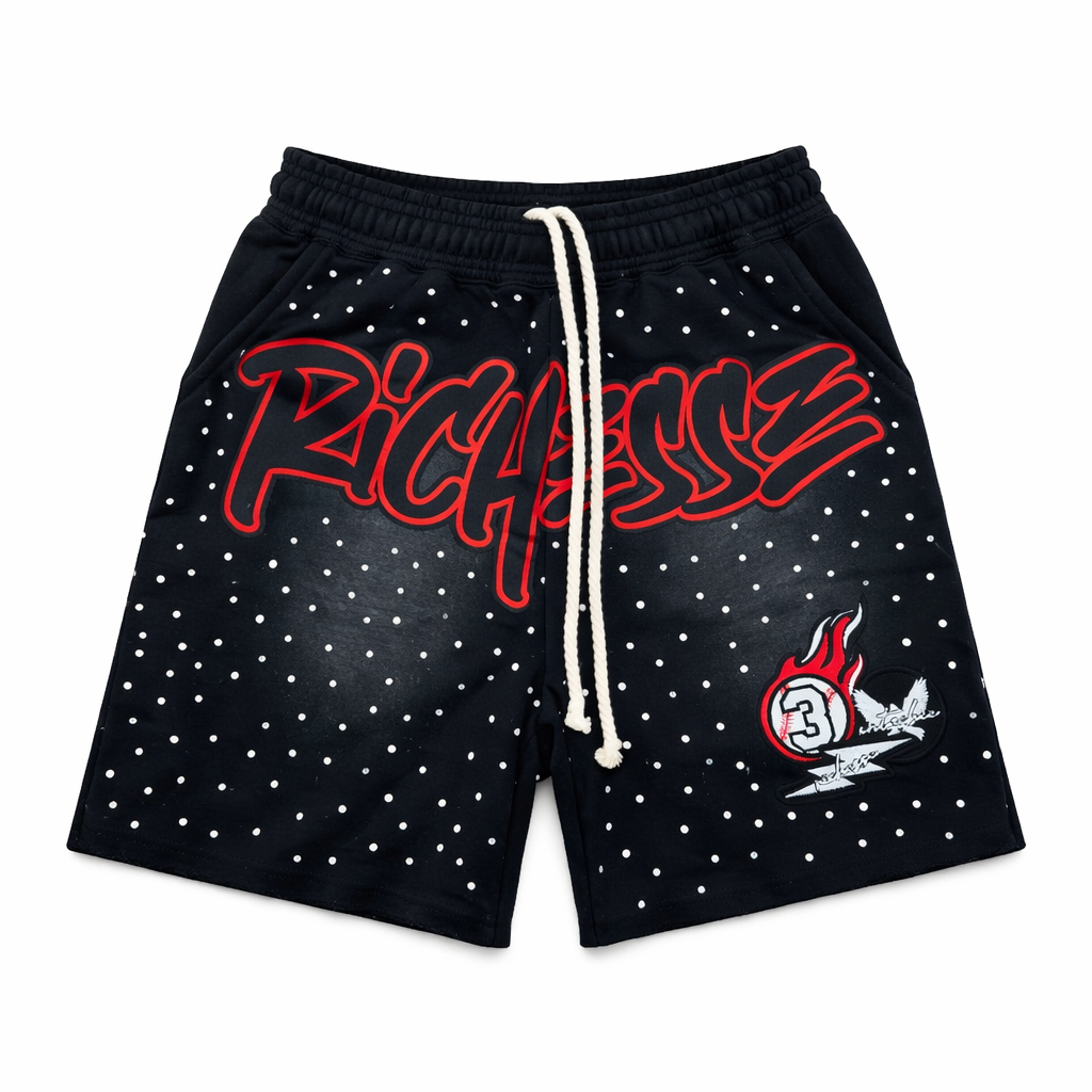 Richesse Rhinestone Shorts Black
