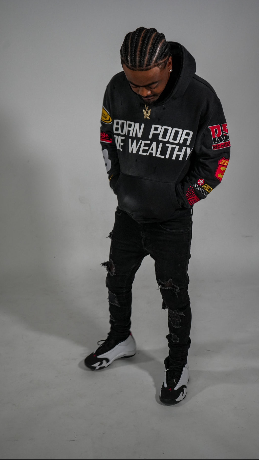 Black racer hoodie