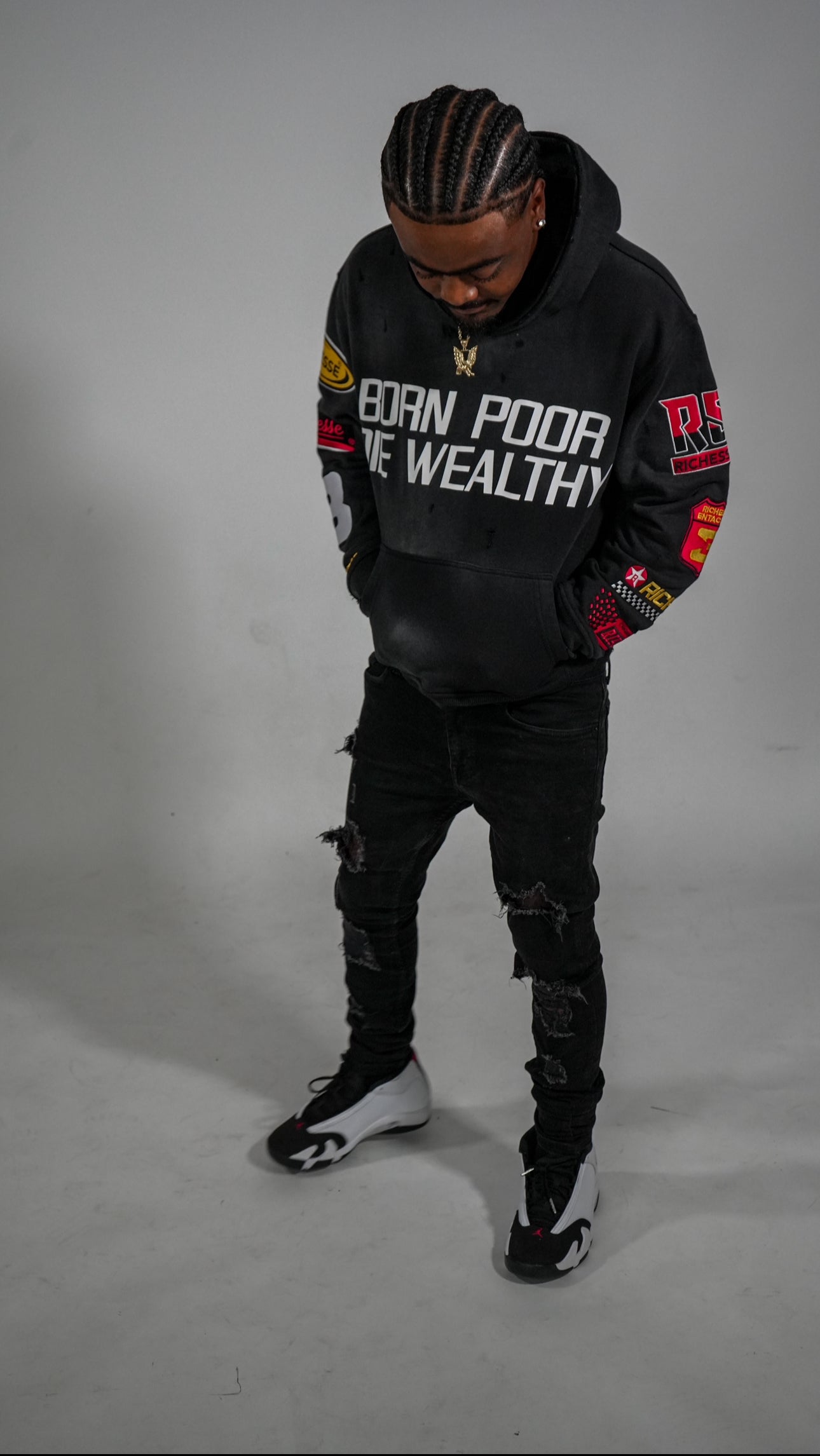 Black racer hoodie