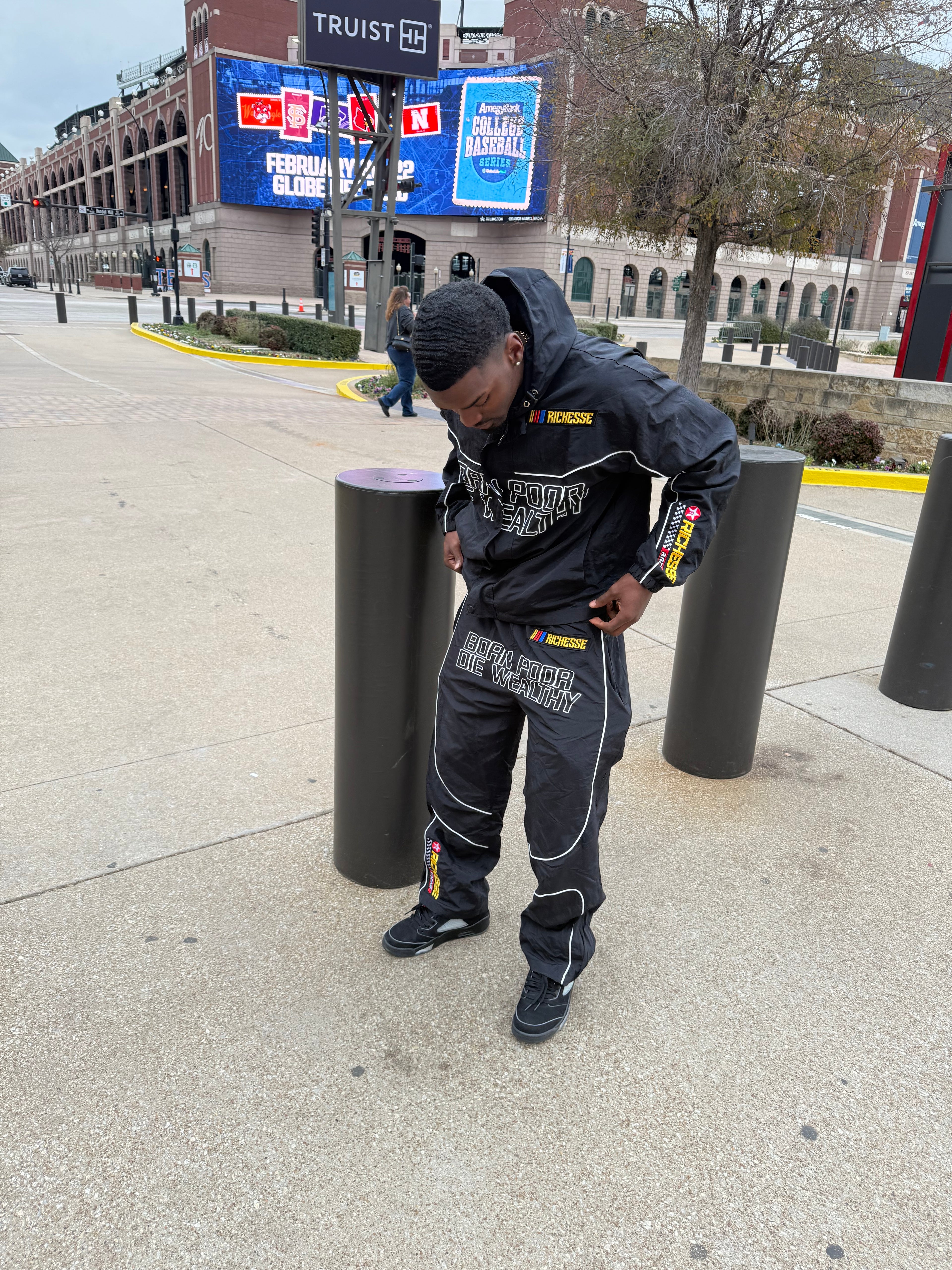 Black Racer Born Poor Die Wealthy Tracksuit