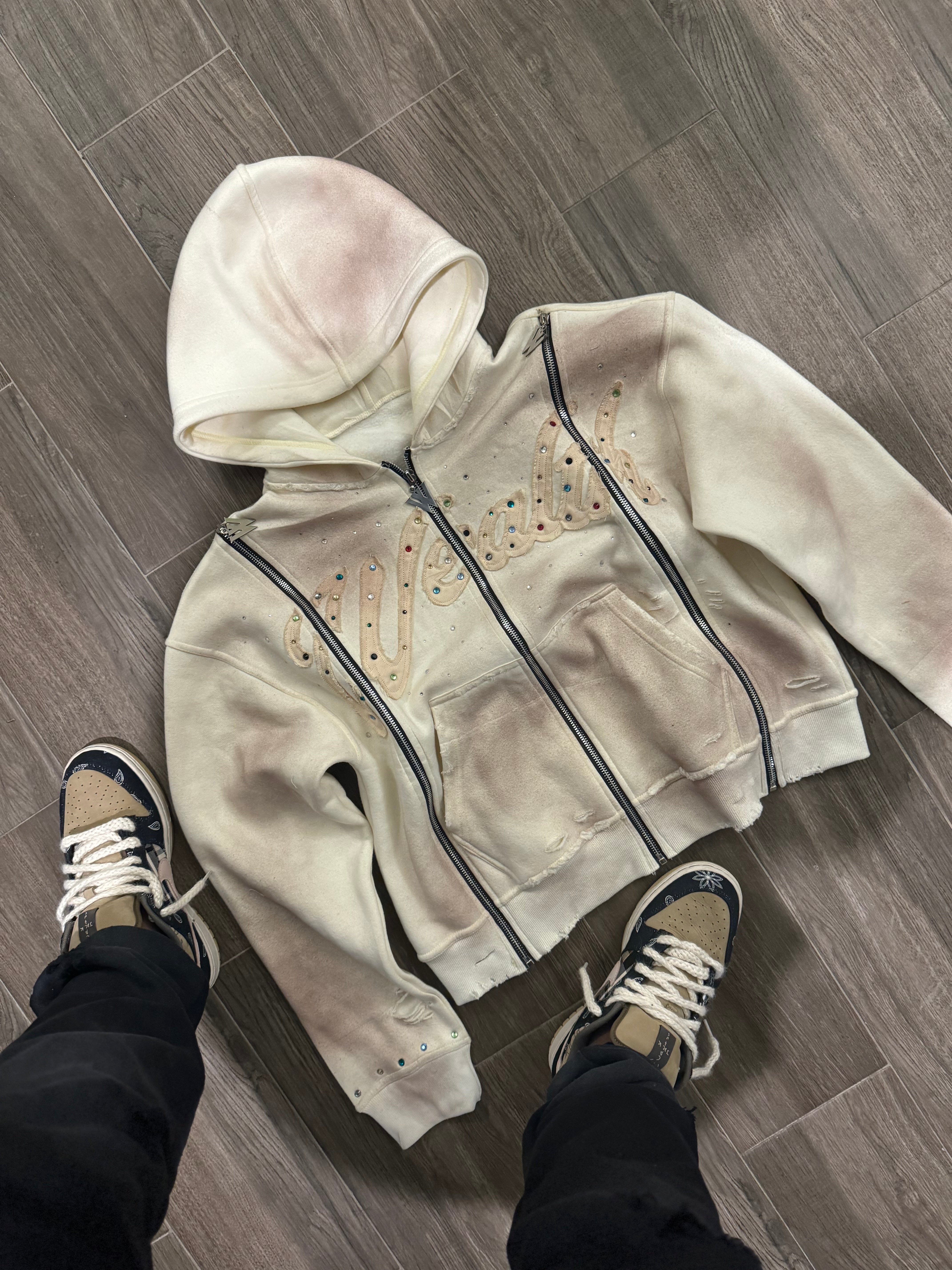 Cream Wealth Gemstone Hoodie