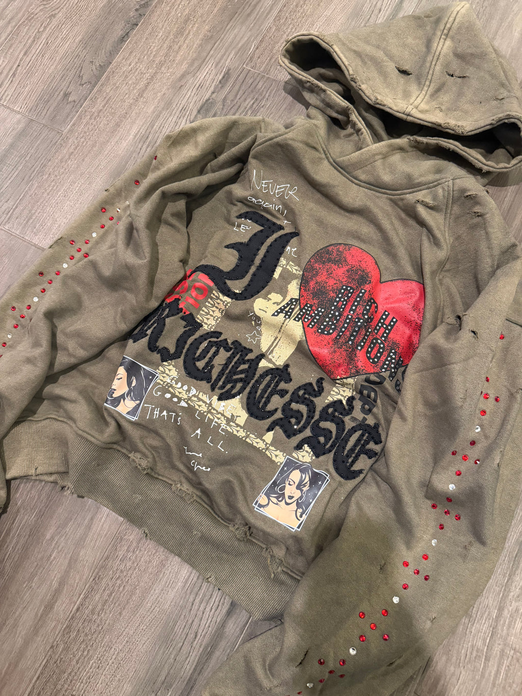I ❤️ Richesse Hoodie Olive