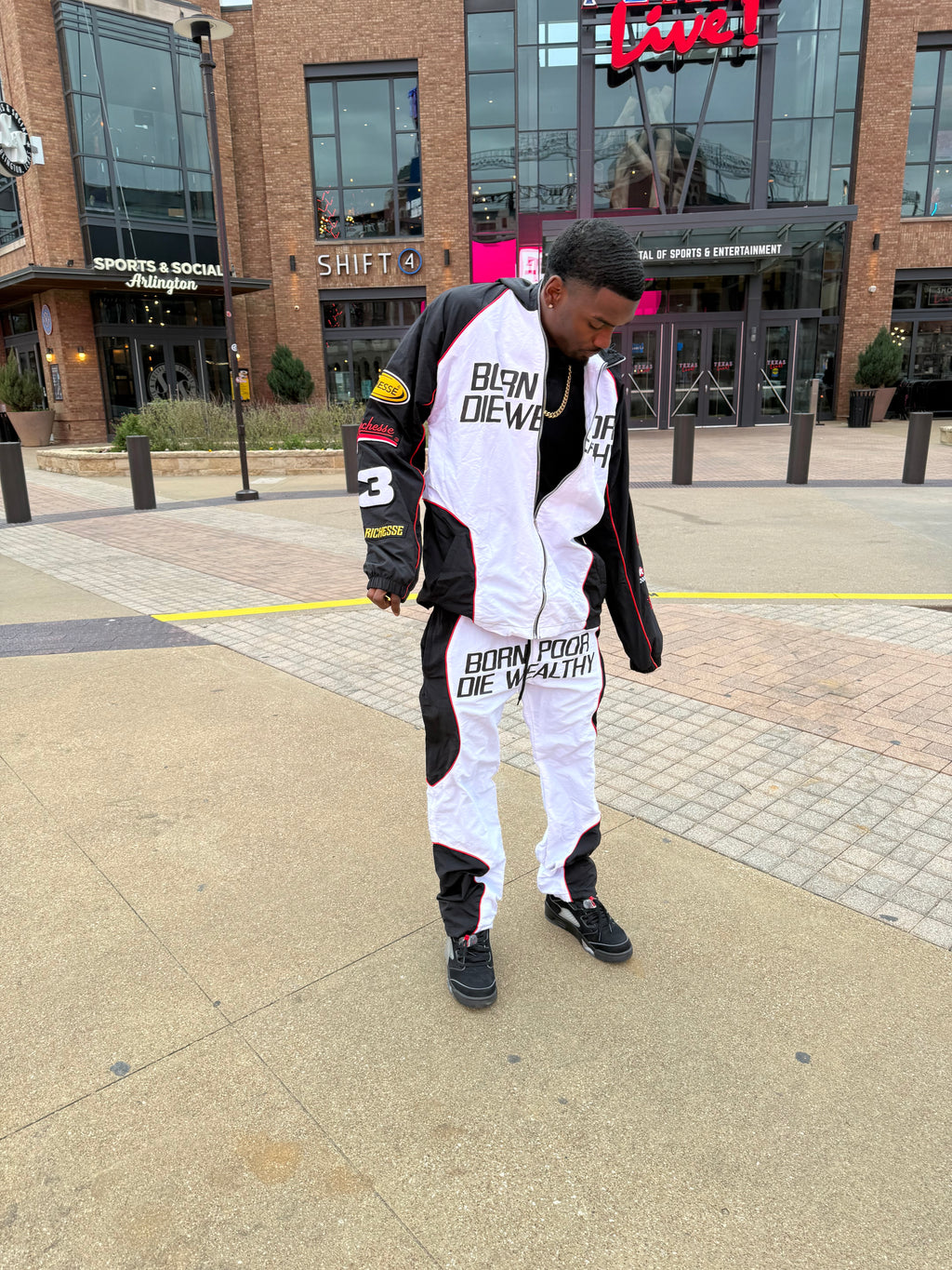 White Racer Born Poor Die Wealthy Tracksuit