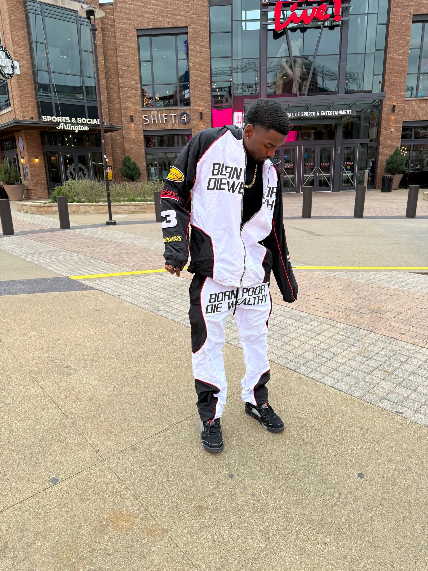 White Racer Born Poor Die Wealthy Tracksuit