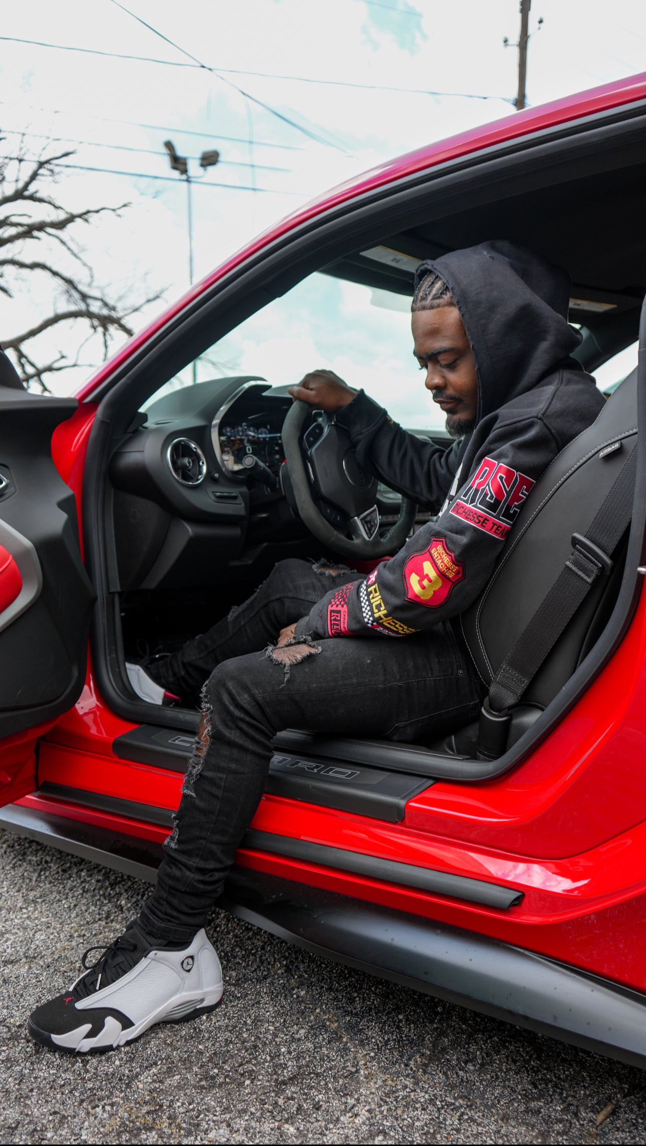 Black racer hoodie