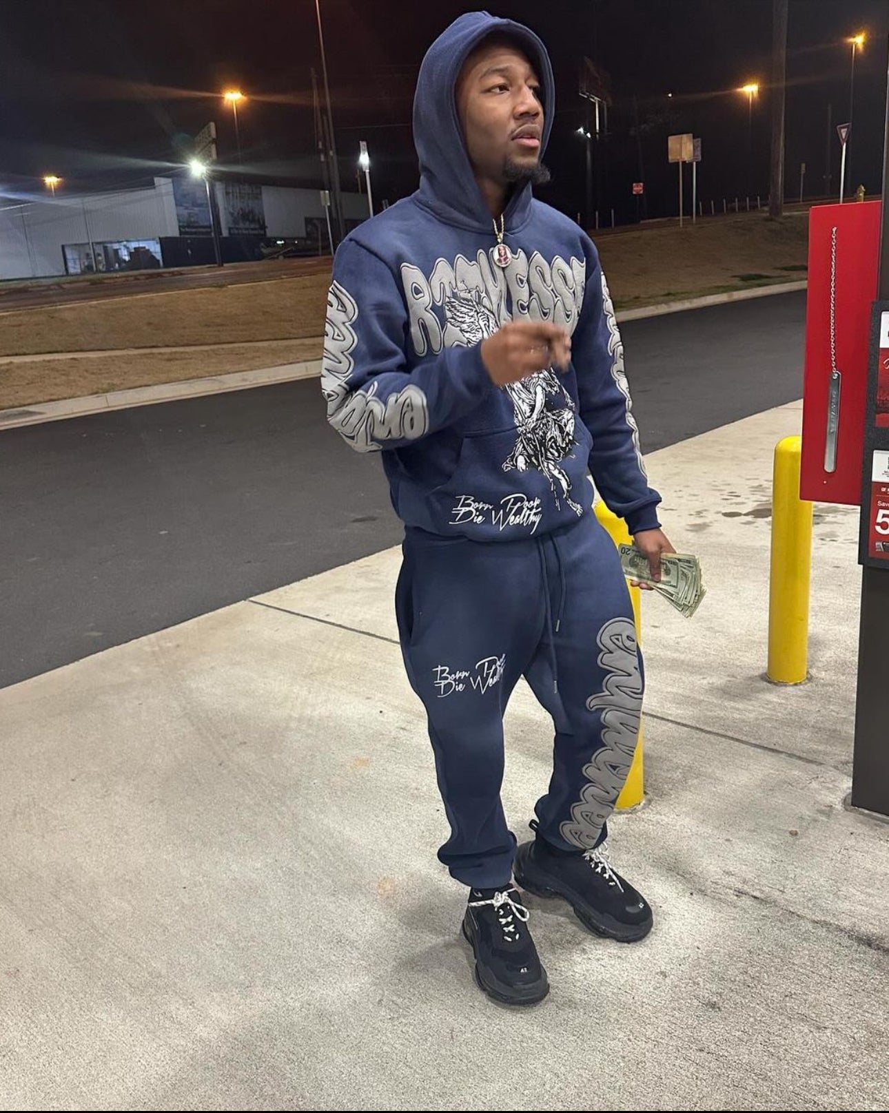 Navy blue/grey Angel Sun faded Sweatsuit