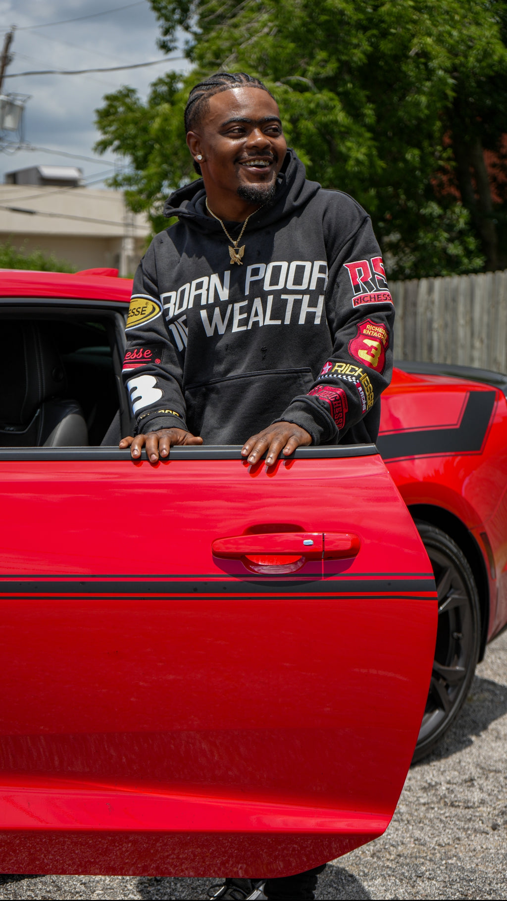 Black racer hoodie