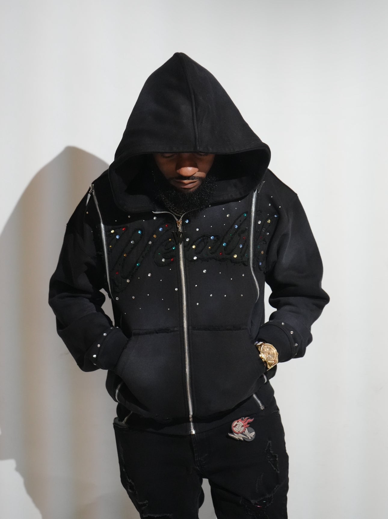 Black Wealth Gemstone Hoodie