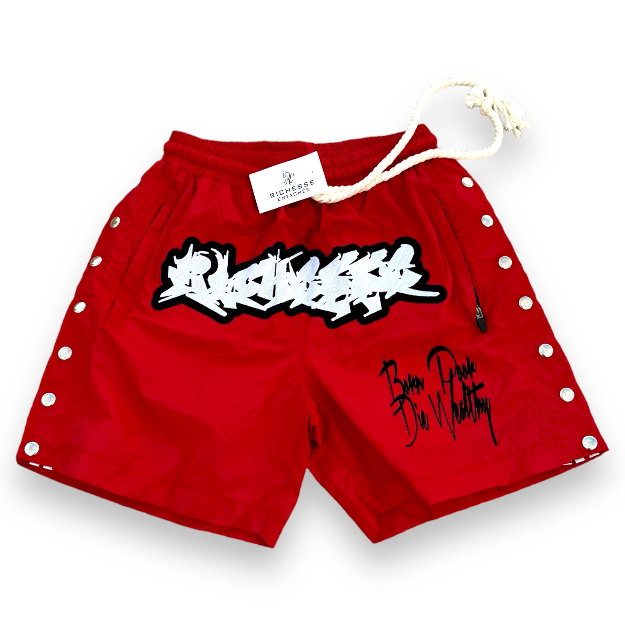 Red Graffiti Logo Shorts