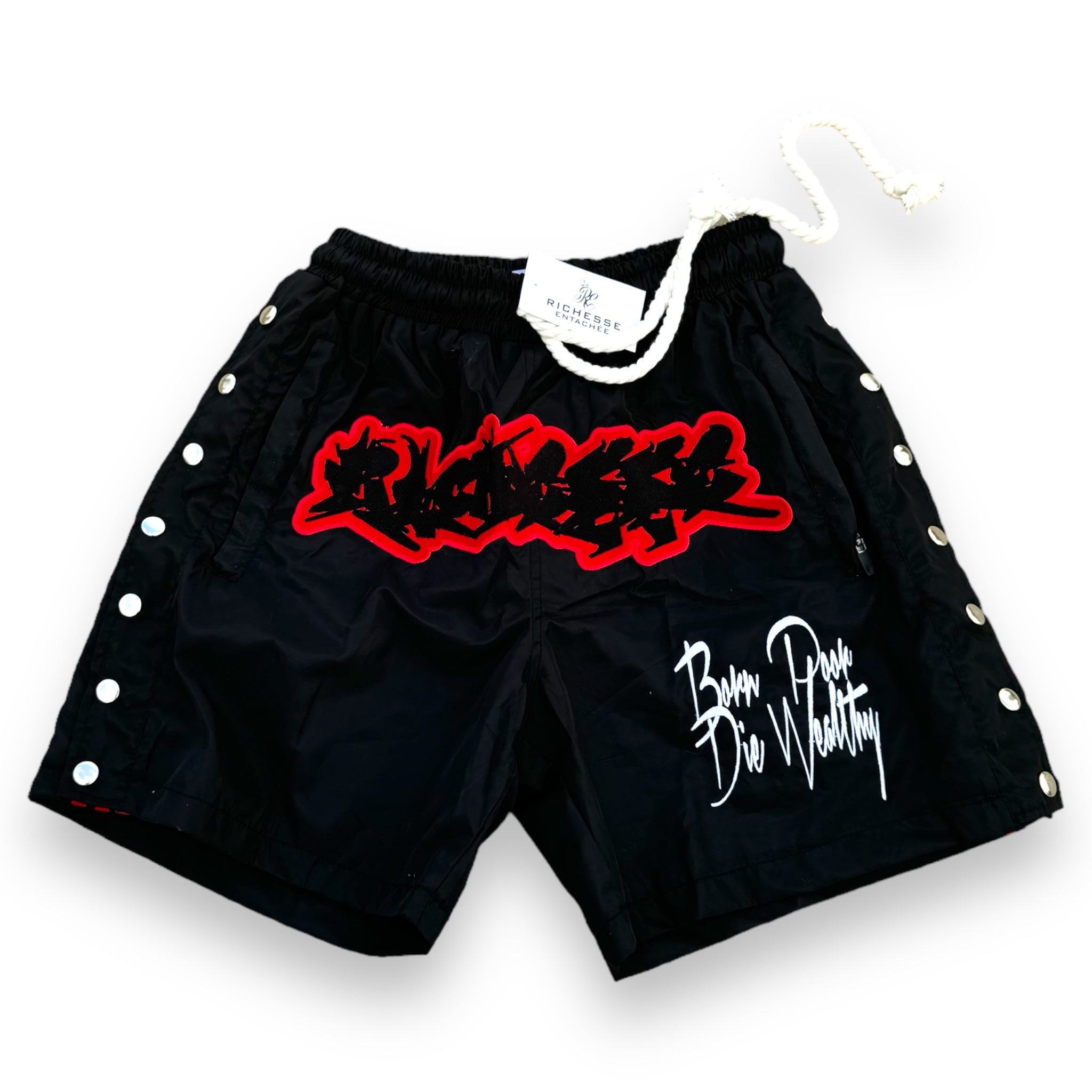 Black Graffiti Logo Shorts