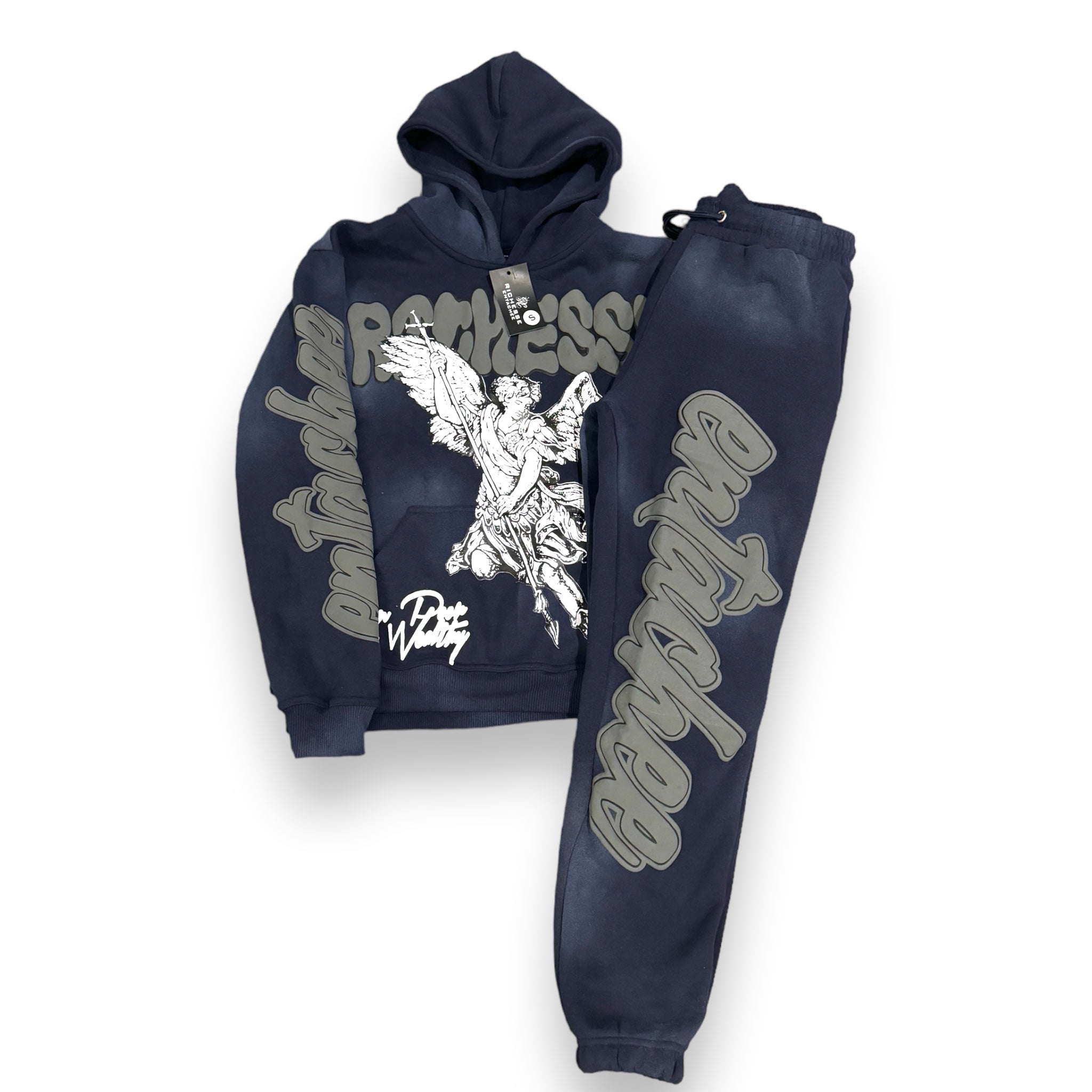 Navy blue/grey Angel Sun faded Sweatsuit