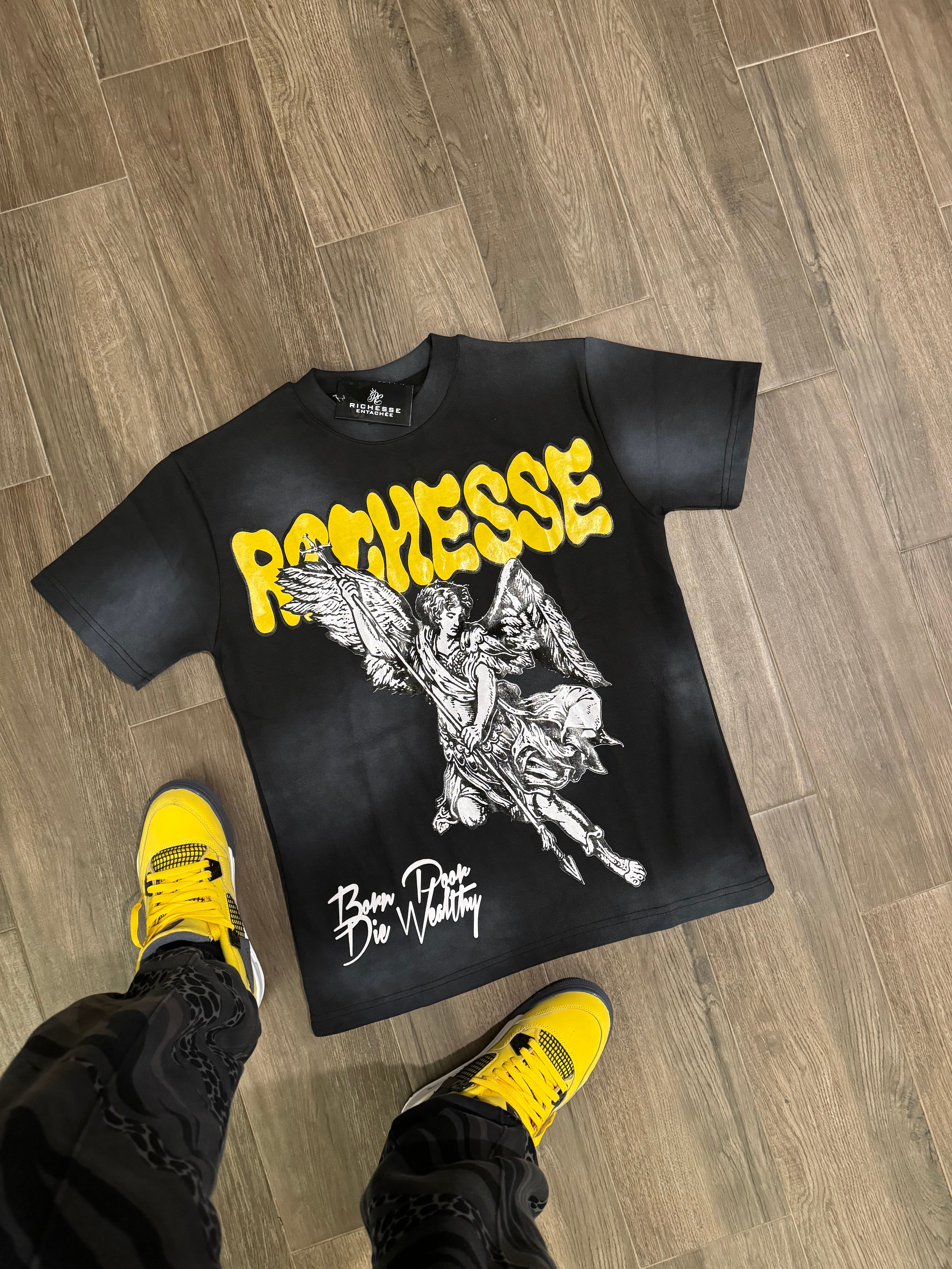 Black/Yellow Angel Tee