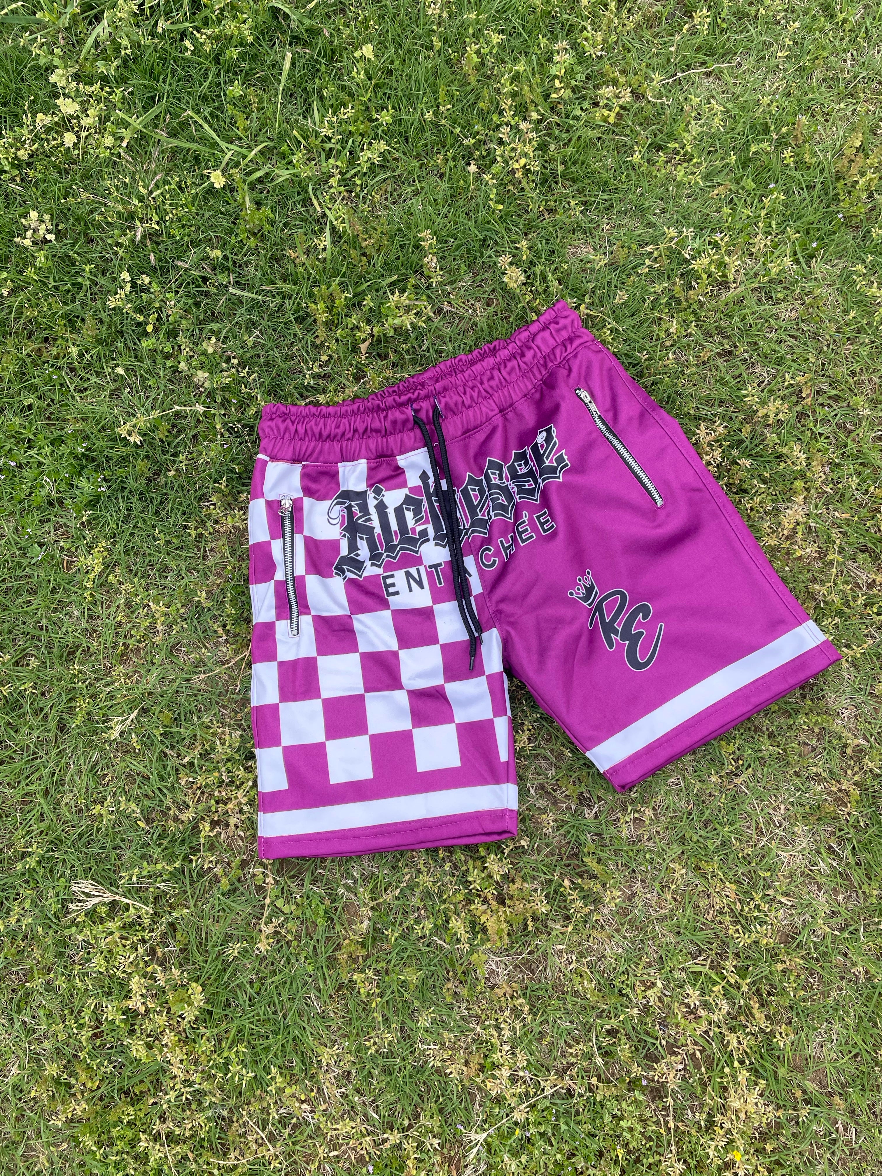 Richesse Grape Checkered Shorts
